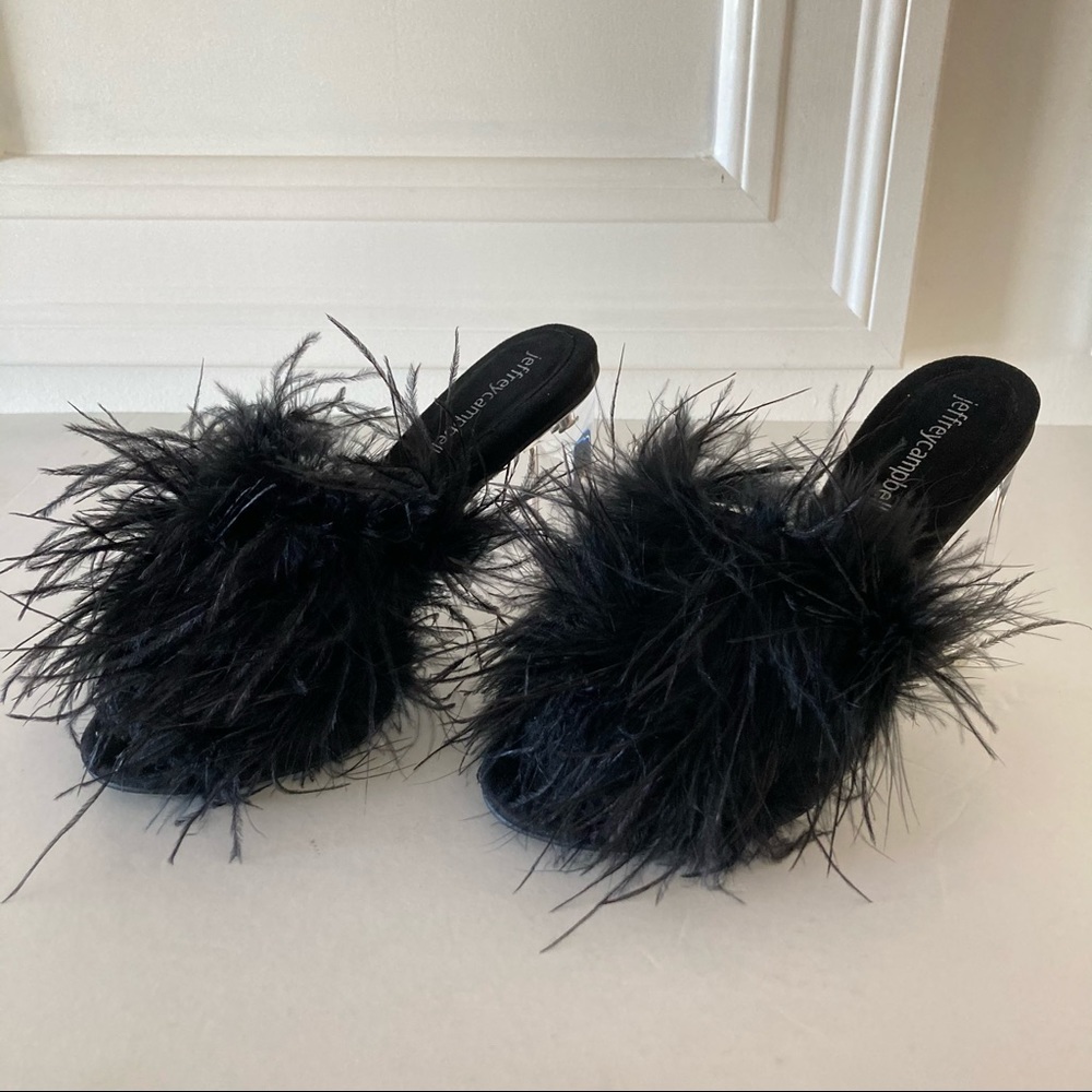 Jeffrey Campbell Black Feather Heels
